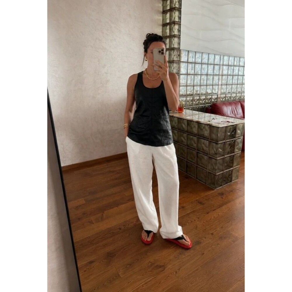 Bailey 44 black faux leather tank top